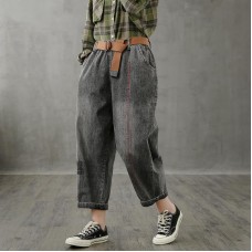 Jeans children's loose plus size  straight nine-point casual pants