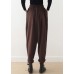 Relaxed and casual Harem Pants  brown trousers in autumn and winter long pants