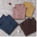 Comfy chocolate clothes high neck thick Loose fitting knitted blouse