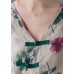 Casual Apricot V Neck Print Shirts Half Sleeve